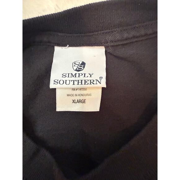 Simply Southern long-sleeve tee w/ gold glitter and white marble-look garaphic - Picture 6 of 6